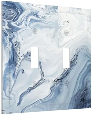 Decorative Switch Plates Blue Marble Pattern 2 Gang Double Toggle Wall Plate - Image 2