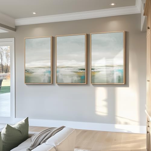 Large Framed Green Abstract Wall Art - Image 2
