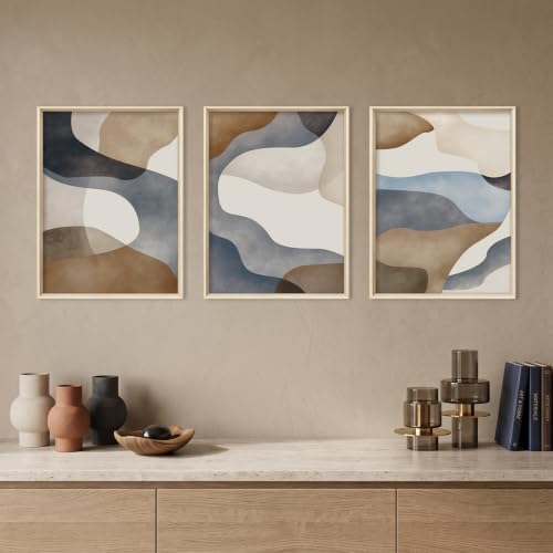 Aryroi Abstract Watercolor Block Framed Canvas Wall Art Set- 12"x16"x3 - Image 3