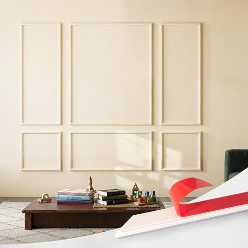 Upick Peel and Stick Wainscoting Pre-Cut Wall Molding Kit by Upick