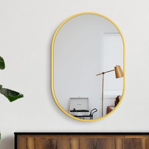 Delma 28x20 Gold Oval Bathroom Mirror - Image 6