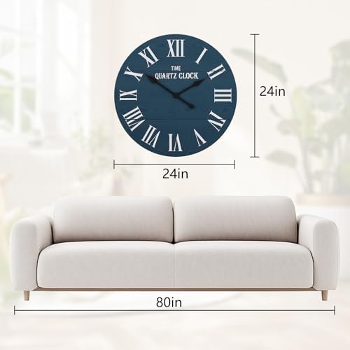 ARTPOWER 24” Large Farmhouse Wall Clock - Image 2