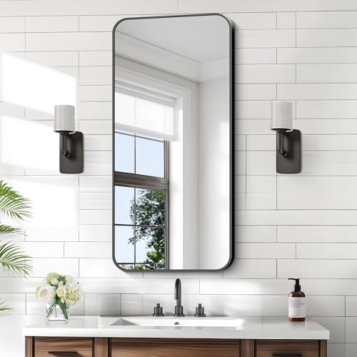 KOCUUY Black Mirror 20" x 40", Metal Frame Vanity Mirror by KOCUUY
