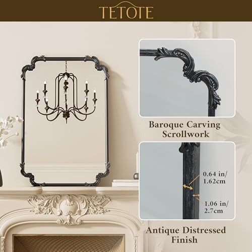 TETOTE Antique Black Rectangle Mirror - Image 3