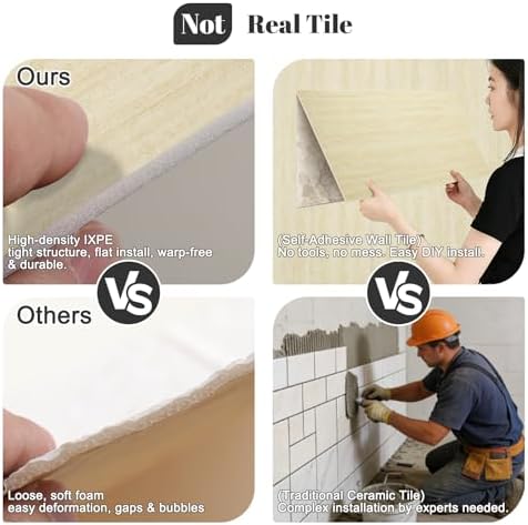 80PCS 3D Thick Beige Faux Stone Peel and Stick Wall Panels 23.6"x11.8" - Image 5