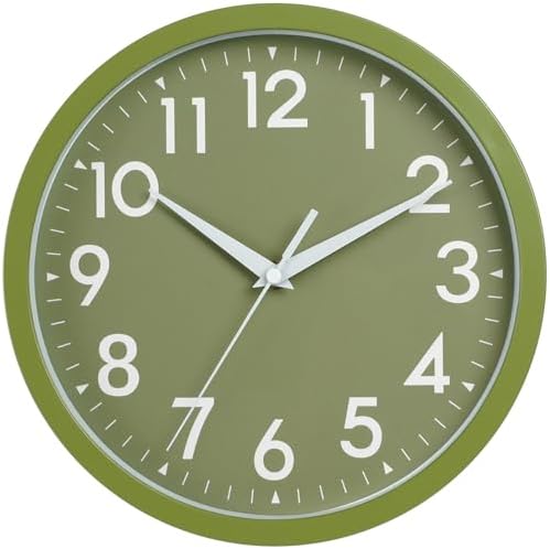 DAXSMY 10 Inch Wall Clock, Battery Operated Silent Non Ticking by DAXSMY