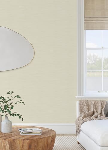 RoomMates Stella Cream Grasscloth Peel and Stick Wallpaper, RMK12775PL - Image 5