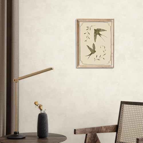 uniro Vintage Swallow Wall Art Cute Bird Canvas Prints Bedroom Bathroom Shelf - Image 7