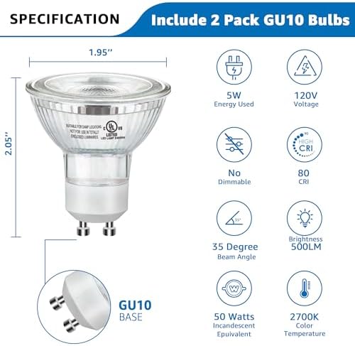 SUNVIE 2 Pack Up Lights Indoor Floor Can Light Uplighting Indoor Spotlight - Image 4