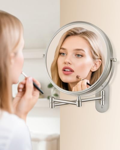 DECLUTTR 9 Inch Wall Mounted Makeup Mirror, 15X Magnification Double Sided - Image 7