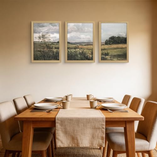 KeepKiss Retro Landscape Canvas Wall Art 3Pcs Framed 24x16 inches - Image 4