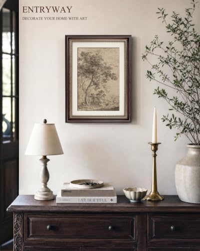 VIYYIEA Vintage Wall Art, Rustic Sketch Oak Tree Landscape Prints 12×16 in - Image 2