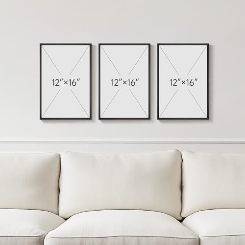 Framed Blue Mid Century Boho Botanical Canvas Wall Art Bedroom, 12x16 Inch - Image 4