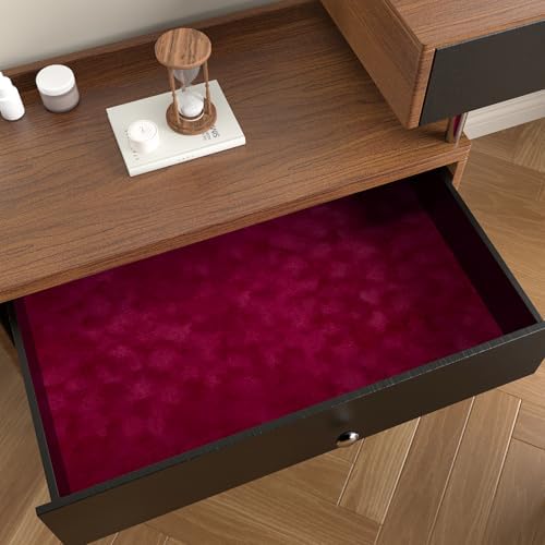 CHIHUT Dark Red Self Adhesive Velvet Flocking Liner 12''x472'' Soft Crinkle - Image 5