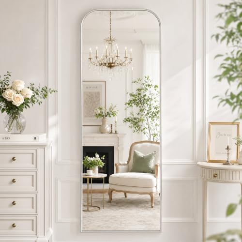 Arched Floor Length Mirror 56"x21" Matte Silver - Image 2