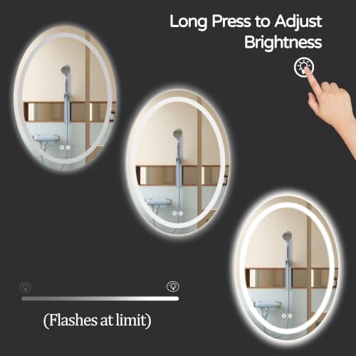 20×28 inch Oval LED Bathroom Mirror, Lighted Vanity Mirror - Image 5