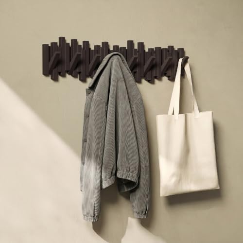 Umbra Sticks Wall Mount Coat Rack, 8 Hook Retractable Pegs - Image 3