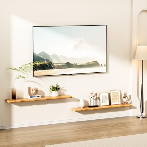 Organic Wavy Edge Floating Shelves, Hidden Brackets, 1 Pack 48 in - Image 5