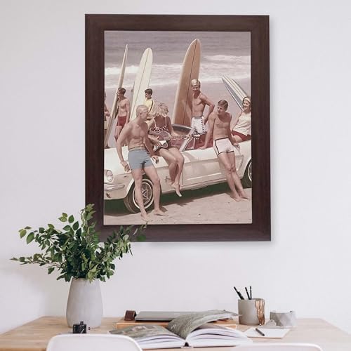 InkFlow Posters Surfers on a Beach Canvas Poster - Image 4