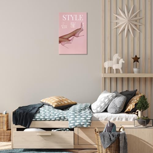Trendy Pink Heels Poster High Heel News Headline Canvas Wall Art I Am A Style - Image 5