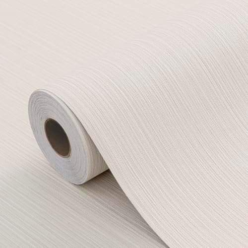 Beige Grasscloth Peel and Stick Wallpaper Linen 24"x394" by HyunHome
