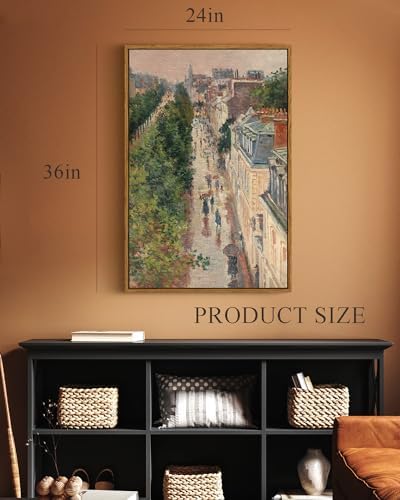 ARPEOTCY Cityscape Framed Canvas Wall Art, 24x36 Inch, Vintage French Street - Image 6