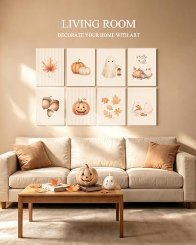 APREOTCY Fall Decor Acoustic Panels，Halloween Pumpkin Artwork - Image 3