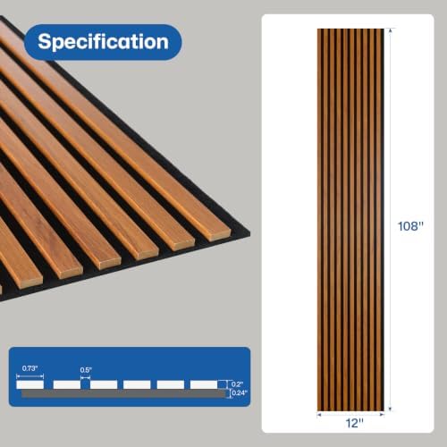 Yuzzy Wood Slat Wall Panel 6 Pack, Soundproof Wall Panels - Image 3