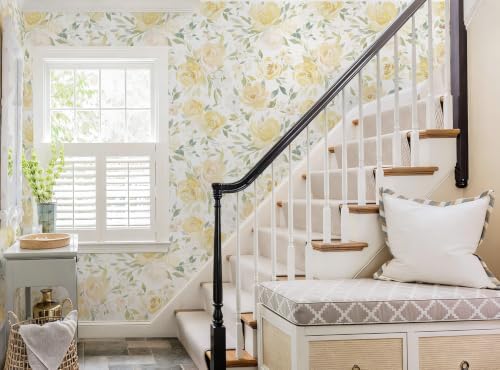 Ismoon Yellow Floral Peel Stick Wallpaper Boho Stick on Wallpaper - Image 5