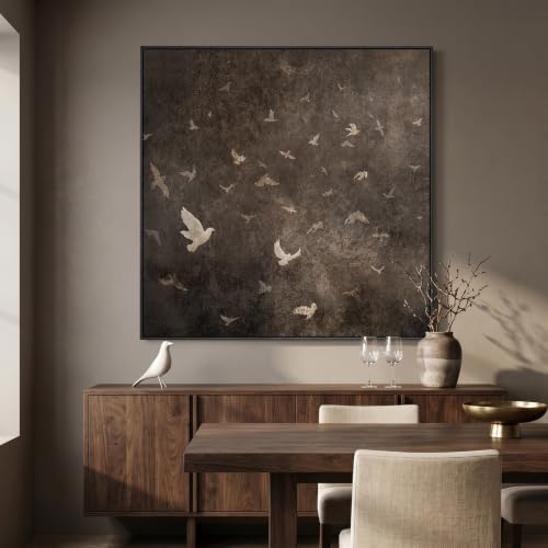 Extra Large Framed Vintage Bird Brown Wall Art - Image 4