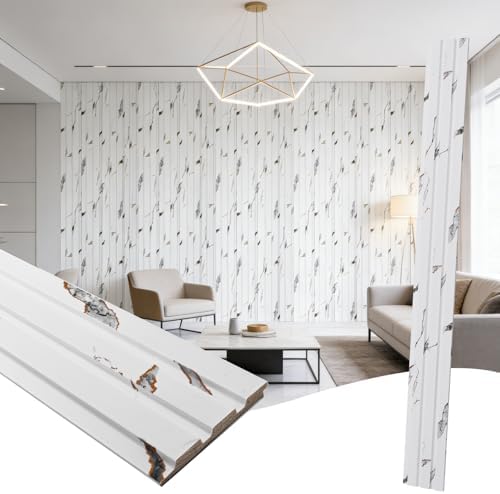 16 Pack Faux Marble Slat Wall Panels by Unknown