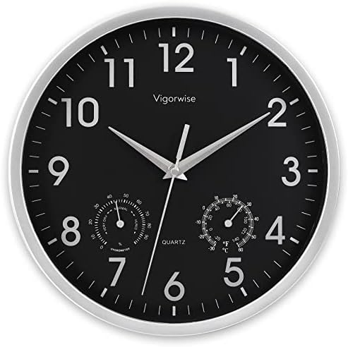 10 Inch Silver Wall Clock Silent Wall Clocks by Vigorwise