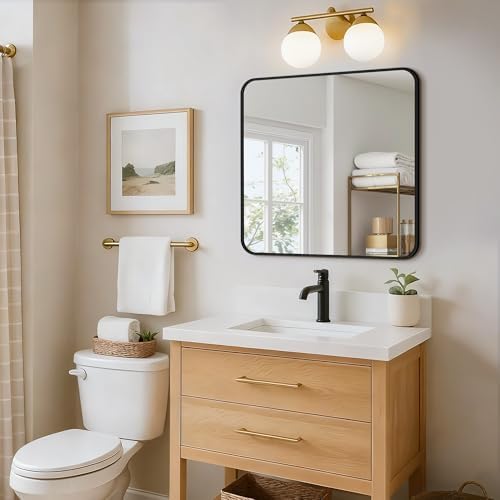 Vanity Bathroom Mirror, 30”x30” Black Bathroom Mirror - Image 6