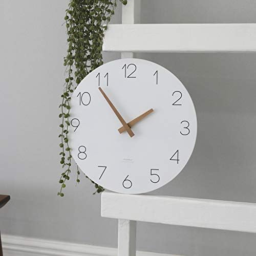 mooas Flatwood Wall Clock, Silent Non-Ticking - Image 6
