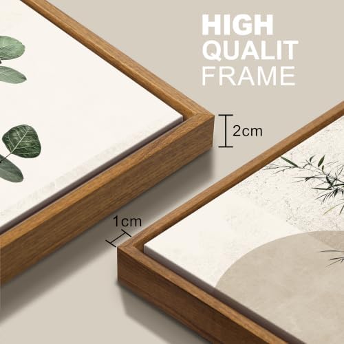 3 Pcs Framed Sage Green Boho Botanical Neutral Abstract Canvas Wall Art - Image 6