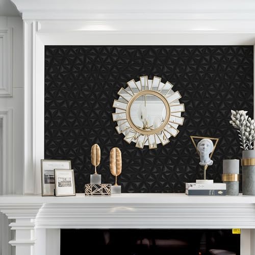 Simon&Siff 3D Black Wallpaper Peel and Stick Star Textured Wallpaper 17.3"X394" - Image 5