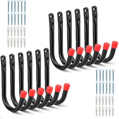 12 Pack Heavy Duty Steel Garage Storage Hooks, 3.5Inch Wall Mounted J Utility by Unknown