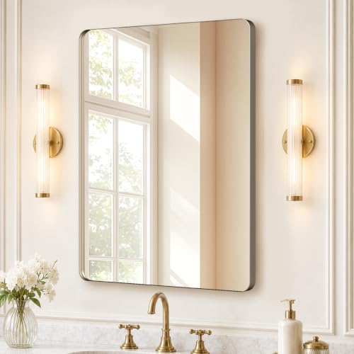 Kosmonia 40x30 Inch Rounded Rectangle Bathroom Vanity Mirror by Kosmonia