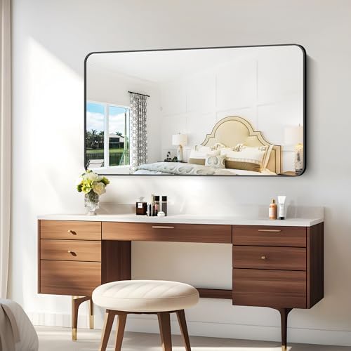 BONEWEI 30x55 inch Bathroom Mirror, Wall Mounted Bathroom Frame Vanity Mirror - Image 4
