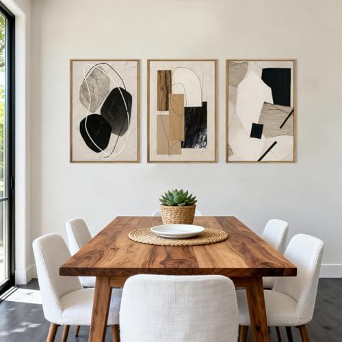 BINCUE Abstract Modern Wall Art Decor Framed Neutral Painting Prints Artwork - Image 2