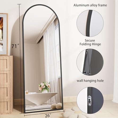 AUYHM Arched Mirror Full Length, Nanoglass Standing Mirror Full Length - Image 3