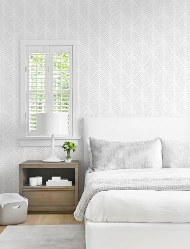 Safiyya Peel and Stick Wallpaper Boho Contact Paper 17.3"x393" Light Grey - Image 2