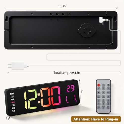 16" Large Digital Wall Clock - Image 3