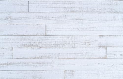Rustic White Solid Wood Wall Planks, Nail Up Barn Panels 10 sq ft by Holydecot