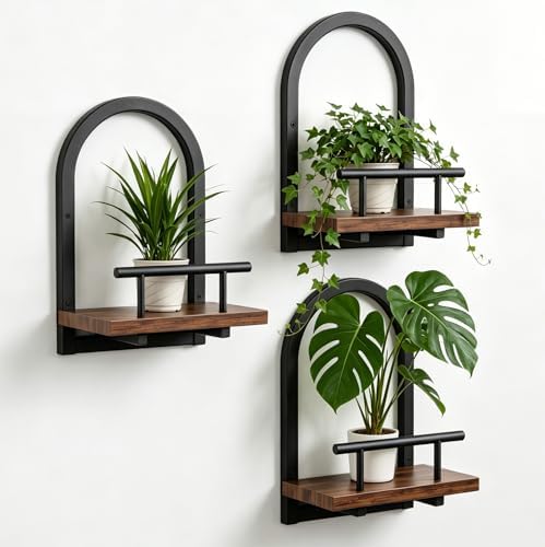 Amaoot Floating Shelves Set for 3, Wall Plant Holder Shelf, Wall Planters by Amoot