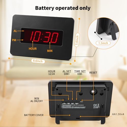 Digital Wall Clock Battery Operated - Image 4