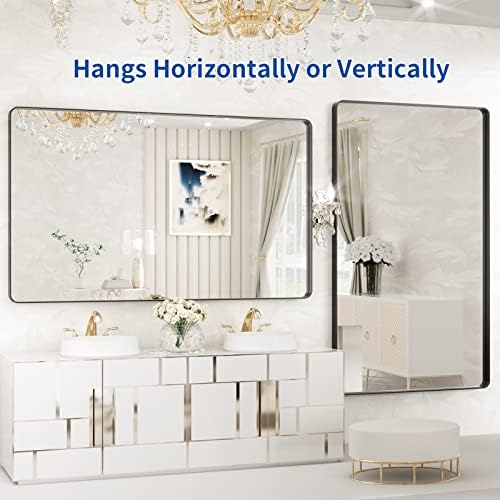 WEER Black Bathroom Vanity Mirror 60X36 Inch - Image 5