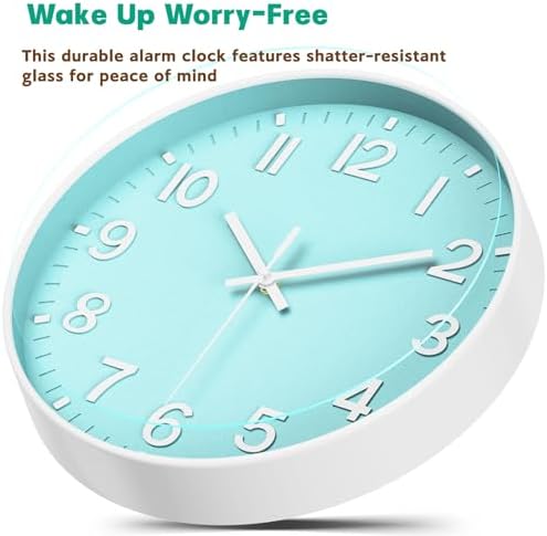 Modern Wall Clock Silent Non-Ticking – Coral Green Analog Wall Clock Battery - Image 6