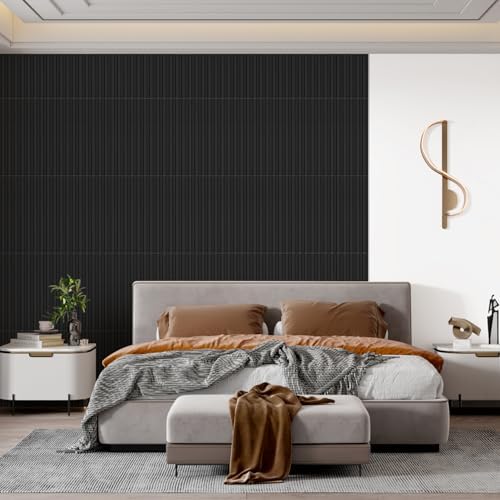 STICKGOO 3D Slat Wall Panels, PVC Fluted Wall Decor, 12 Tiles - Image 3
