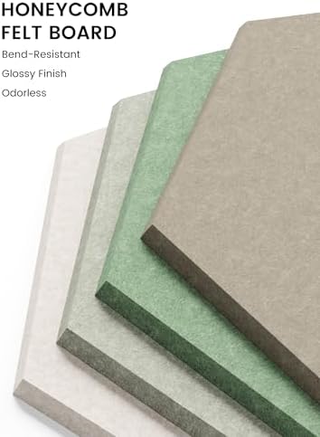 Fluxynara 8-Pack Hexagon Felt Bulletin Board Tiles, Moss Haven - Image 3